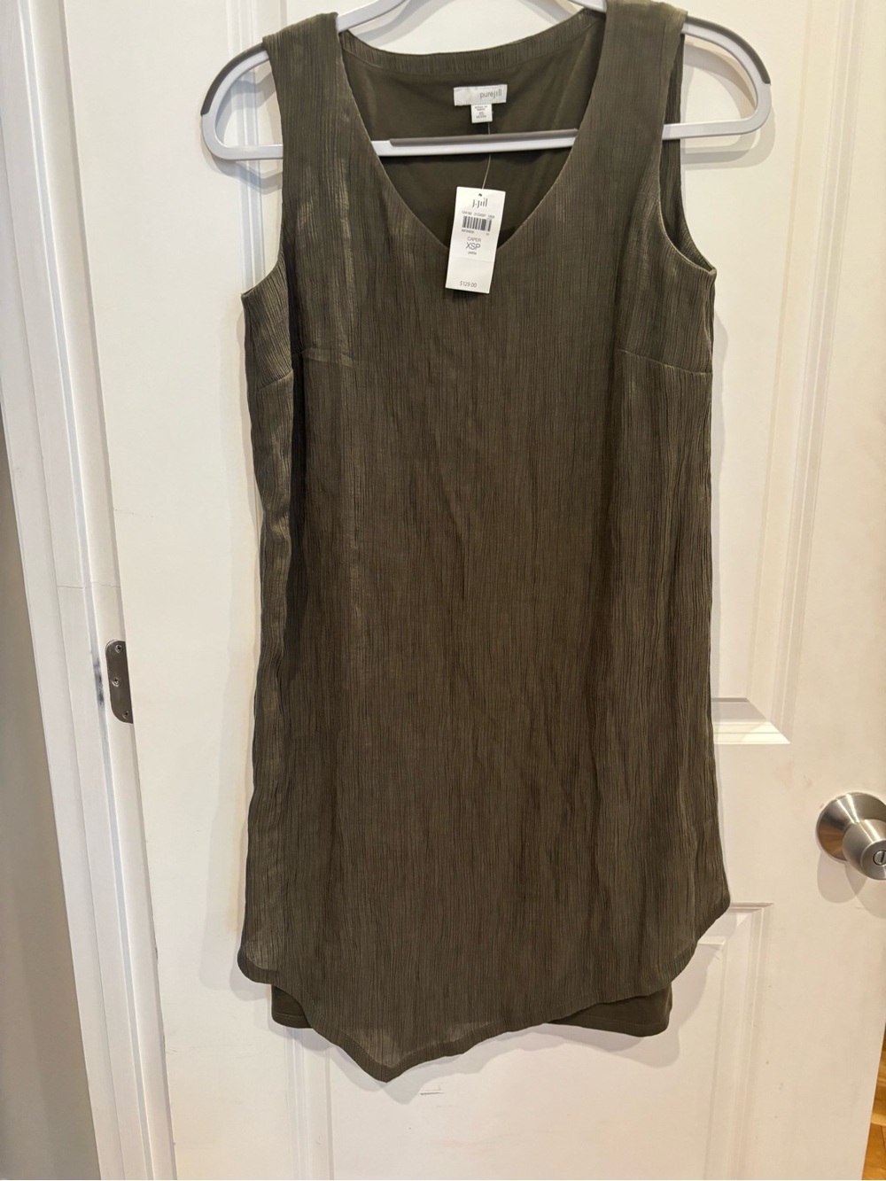 Sleeveless Olive Green V-Neck Women's Dress